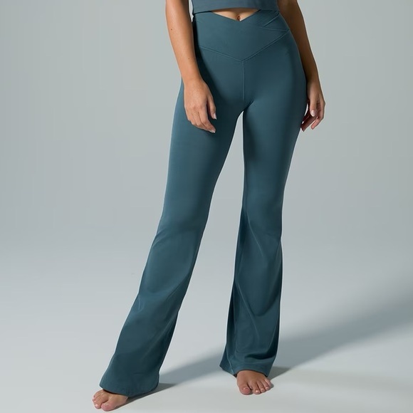 Soma WKND 24/7 Flare Pant Size XS Regular Blue‎ Crossover Front - Picture 1 of 6